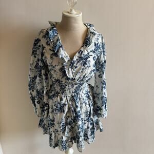 GAP x LOVESHACKFANCY Mini Dress S Floral Victorian Feminine Cottagecore Ruffle